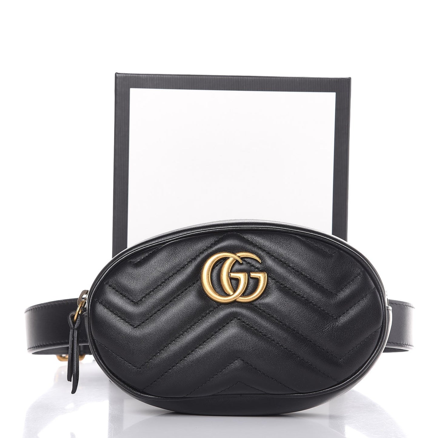 Calfskin Matelasse GG Marmont Belt Bag 85 34 Black