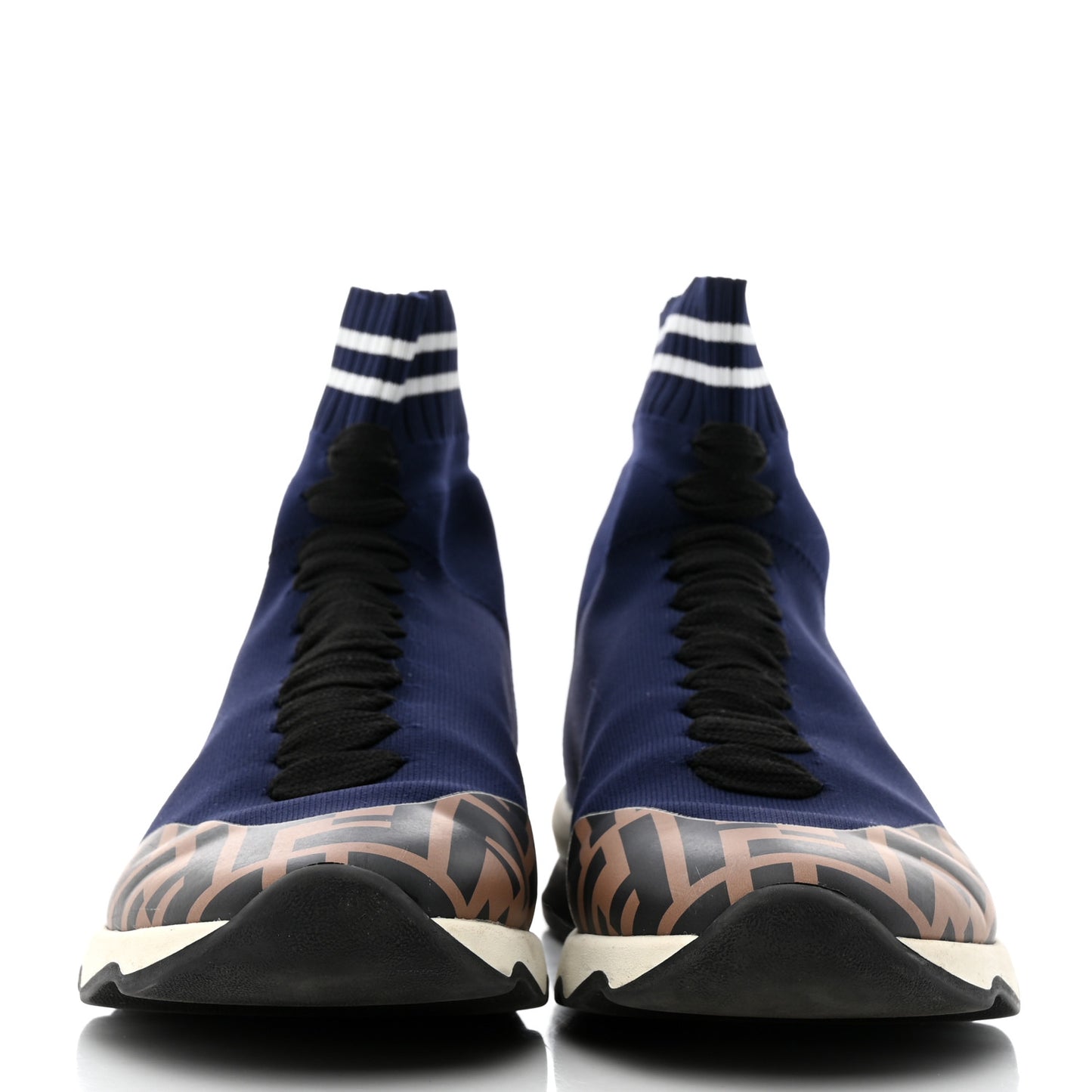 Stretch Knit Jacquard FF Sock Trainers 37 Navy Blue