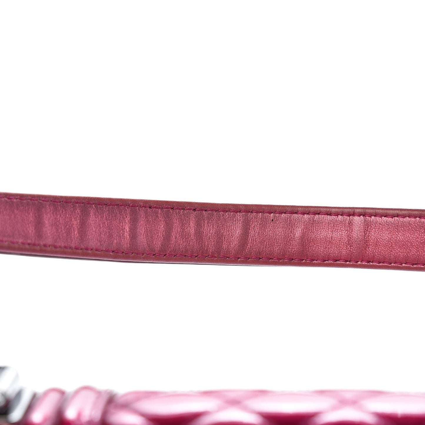 Metallic Patent Calfskin Quilted Small Boy Flap Pink