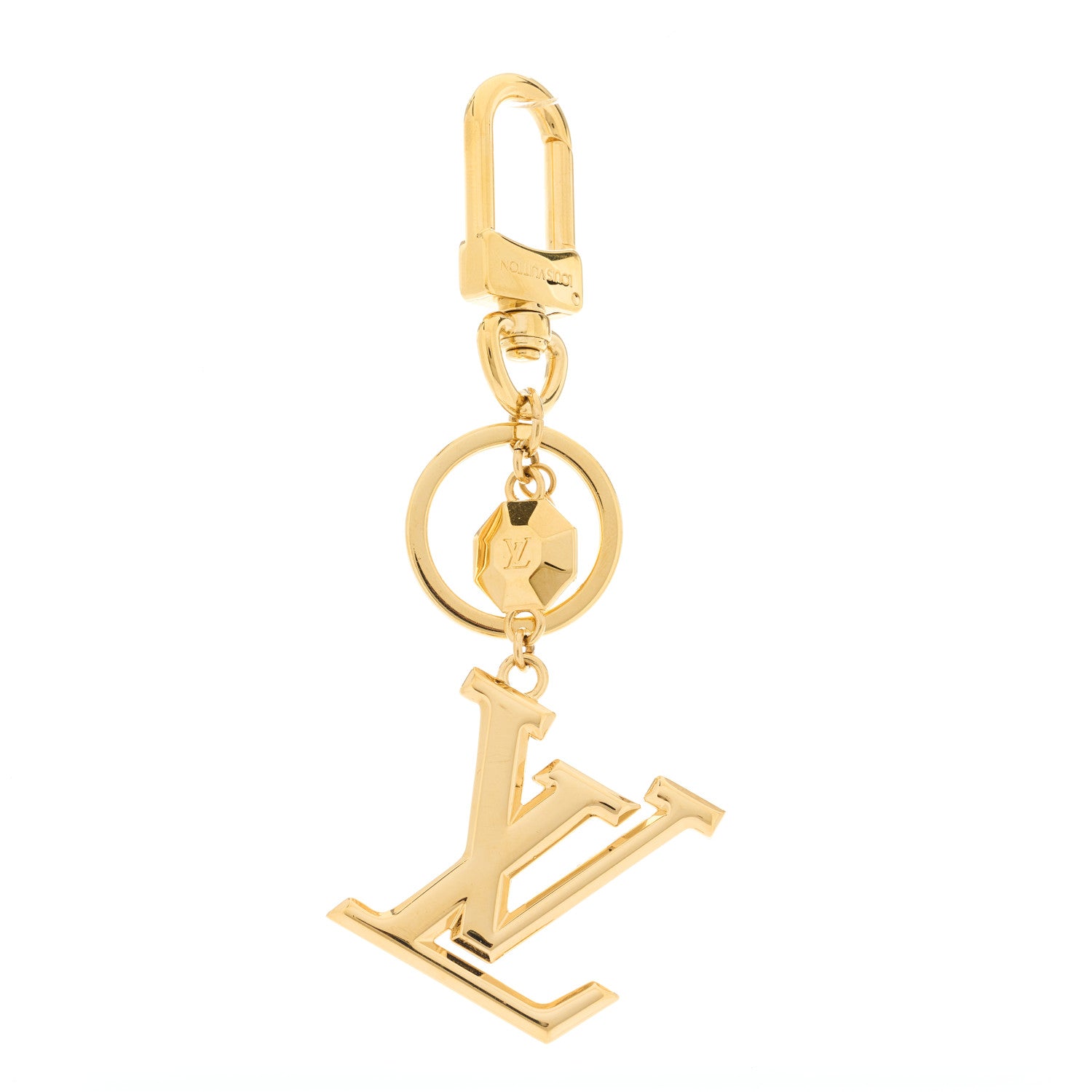 Louis Vuitton LV Facettes Bag Charm Key Holder Gold 1 of 3