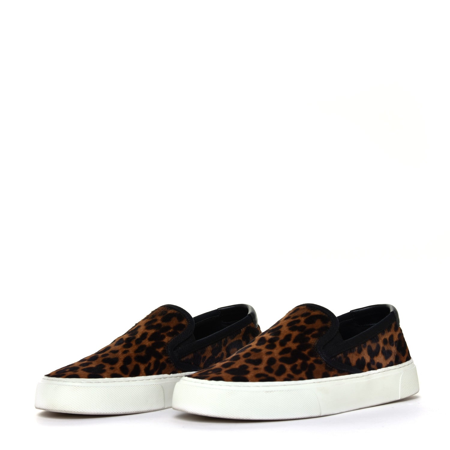 Saint Laurent Canvas Pony Spots Print Moon Plus Venice Slip On Sneakers 36.5 Natural Black 5 of 12