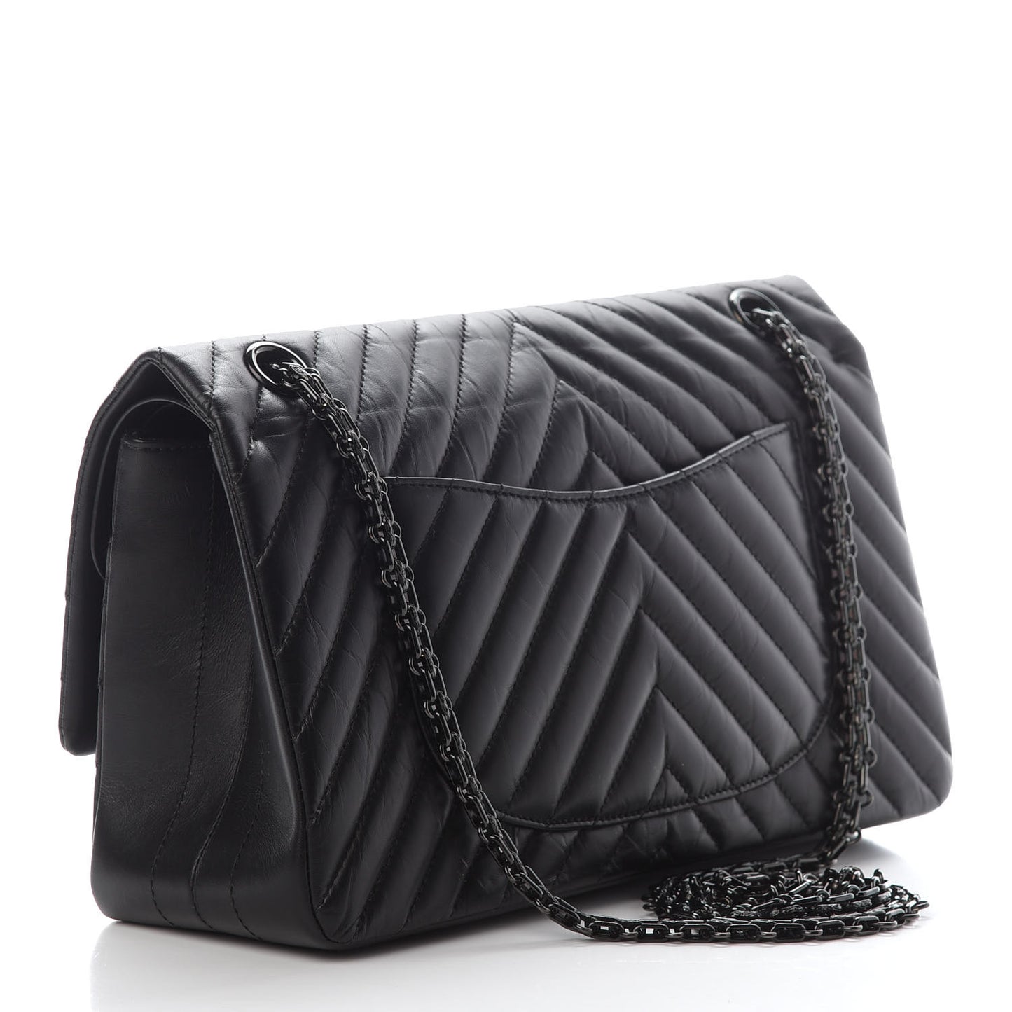 Aged Calfskin Chevron Quilted 2.55 Reissue 226 So Black