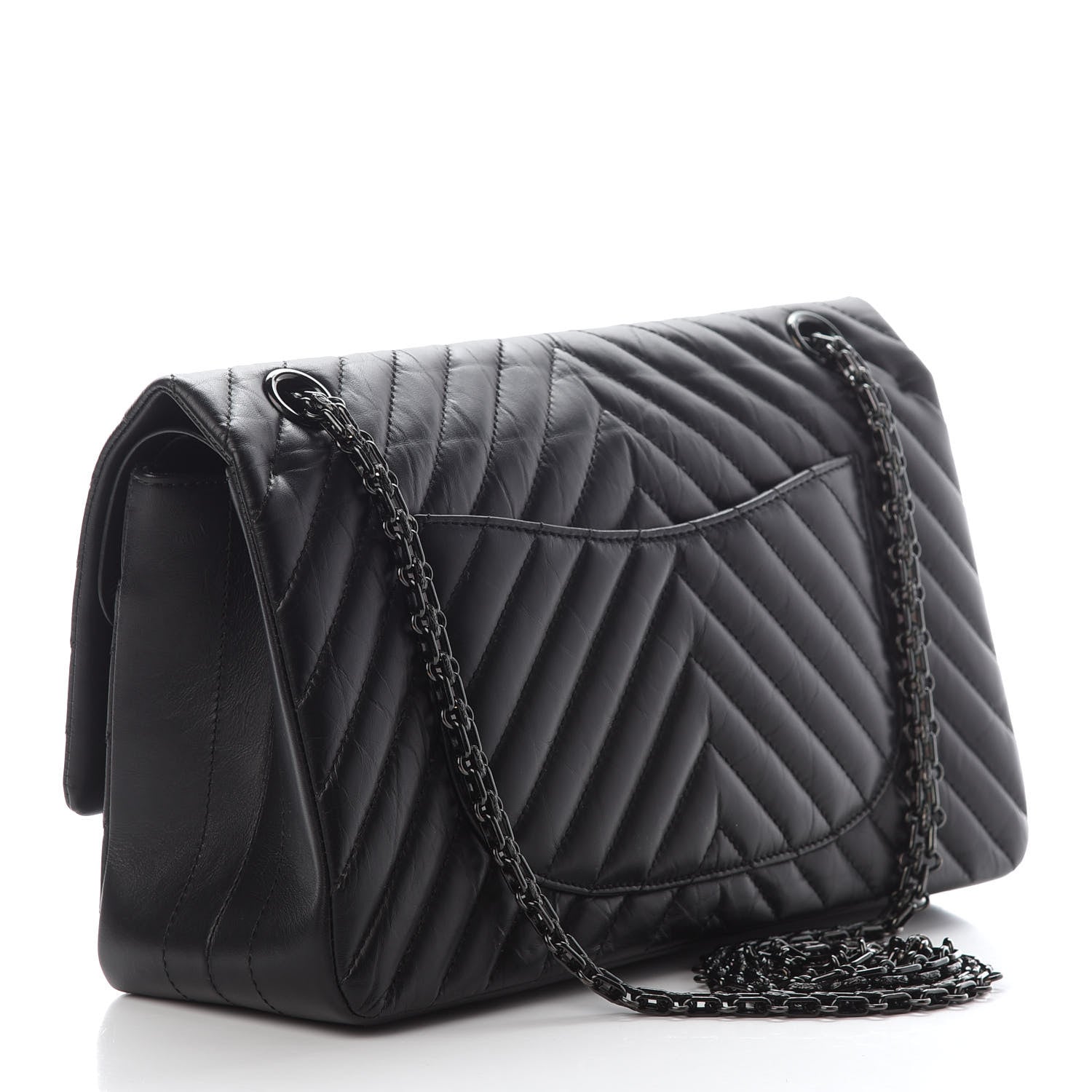 Chanel Aged Calfskin Chevron Quilted 2.55 Reissue 226 So Black 3 of 11