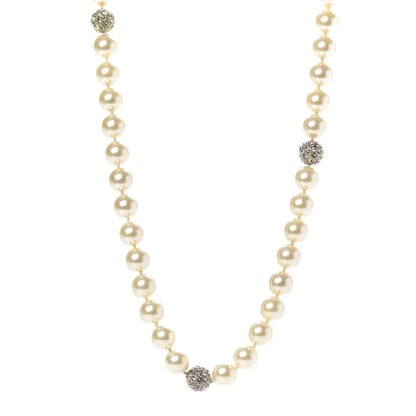 Chanel Pearl Baguette Crystal CC Long Necklace Gold 1 of 6