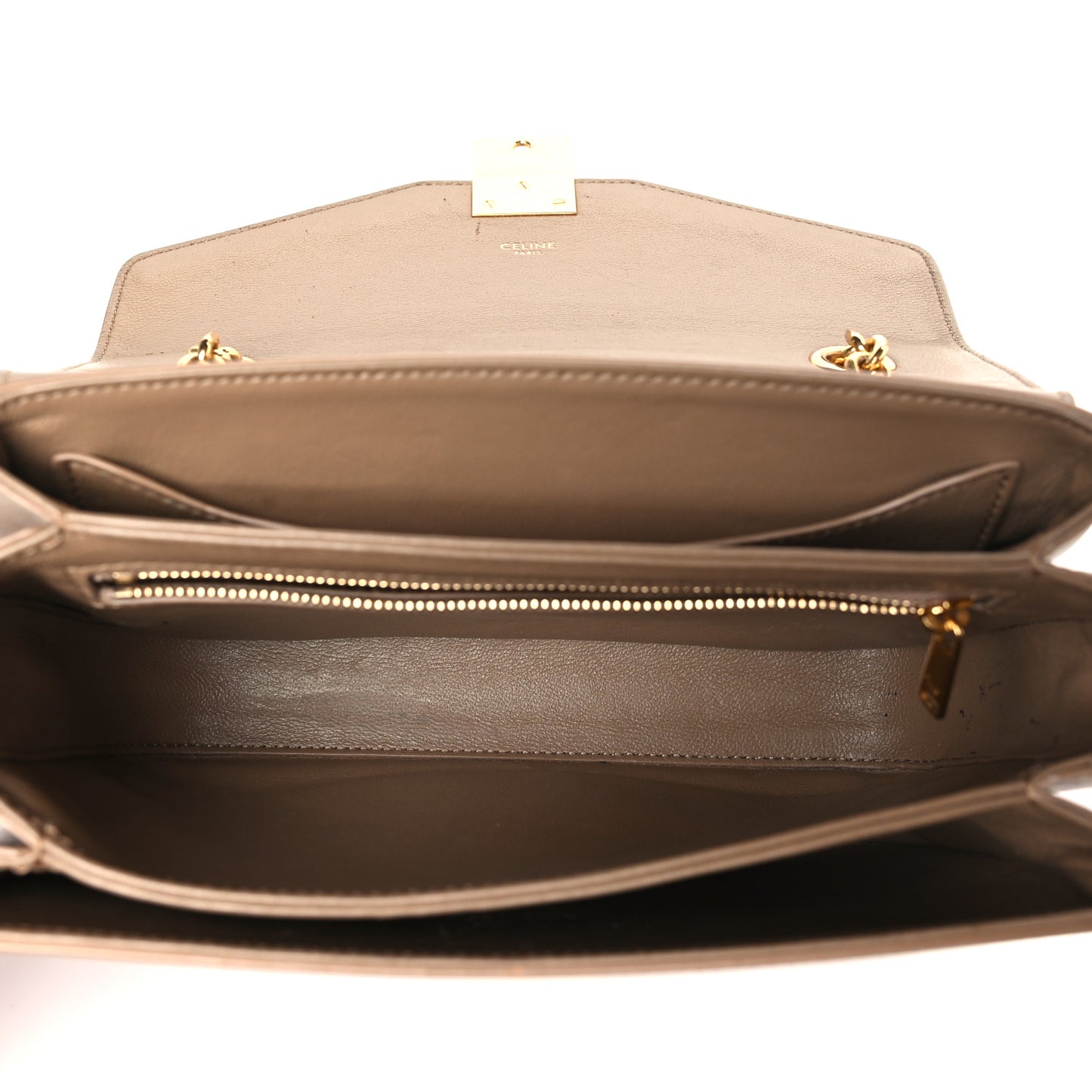 Shiny Calfskin Medium C Bag Light Camel