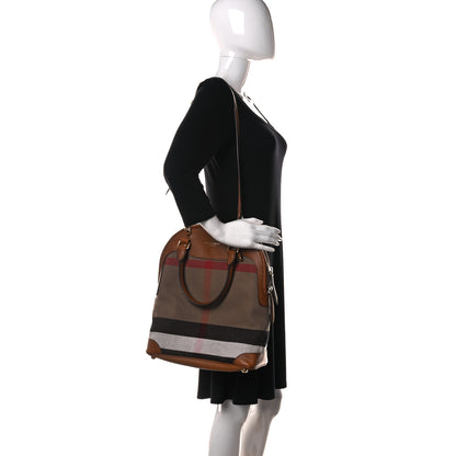 Burberry Canvas Mega Check Calfskin Medium Bloomsbury Saddle Brown 2 of 15