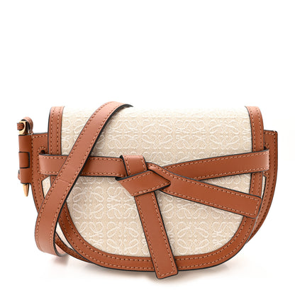 Loewe Calfskin Canvas Anagram Mini Gate Dual Bag Ecru Tan 1 of 10