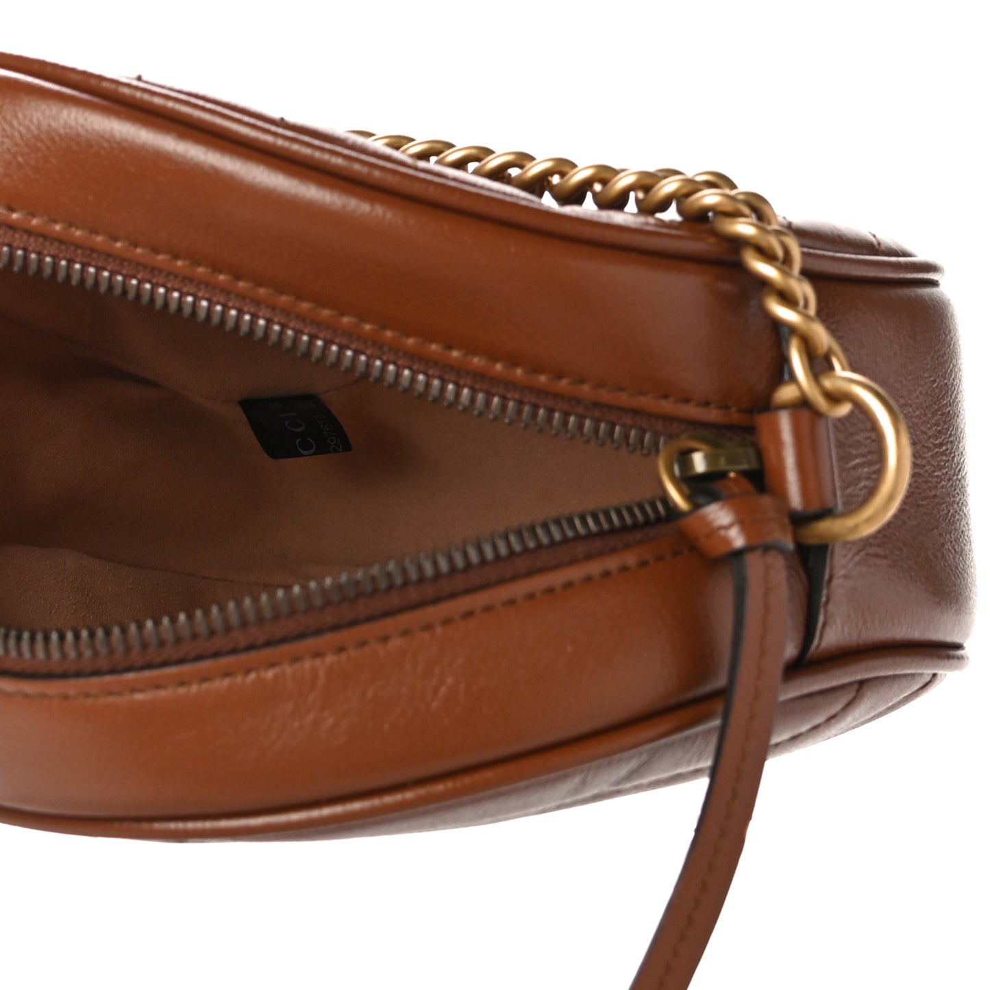 Azalea Calfskin Matelasse Diagonal Mini GG Marmont Round Shoulder Bag Cuir