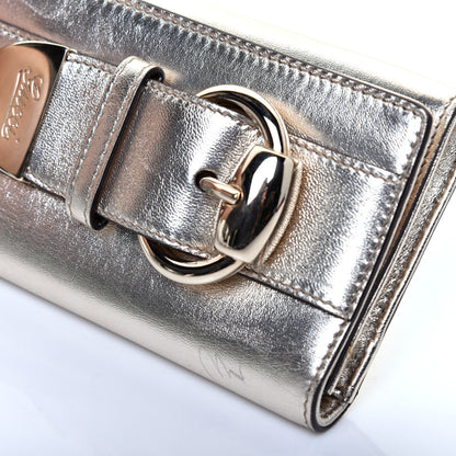 Gucci Metallic Calfskin Romy Clutch Silver 10 of 11