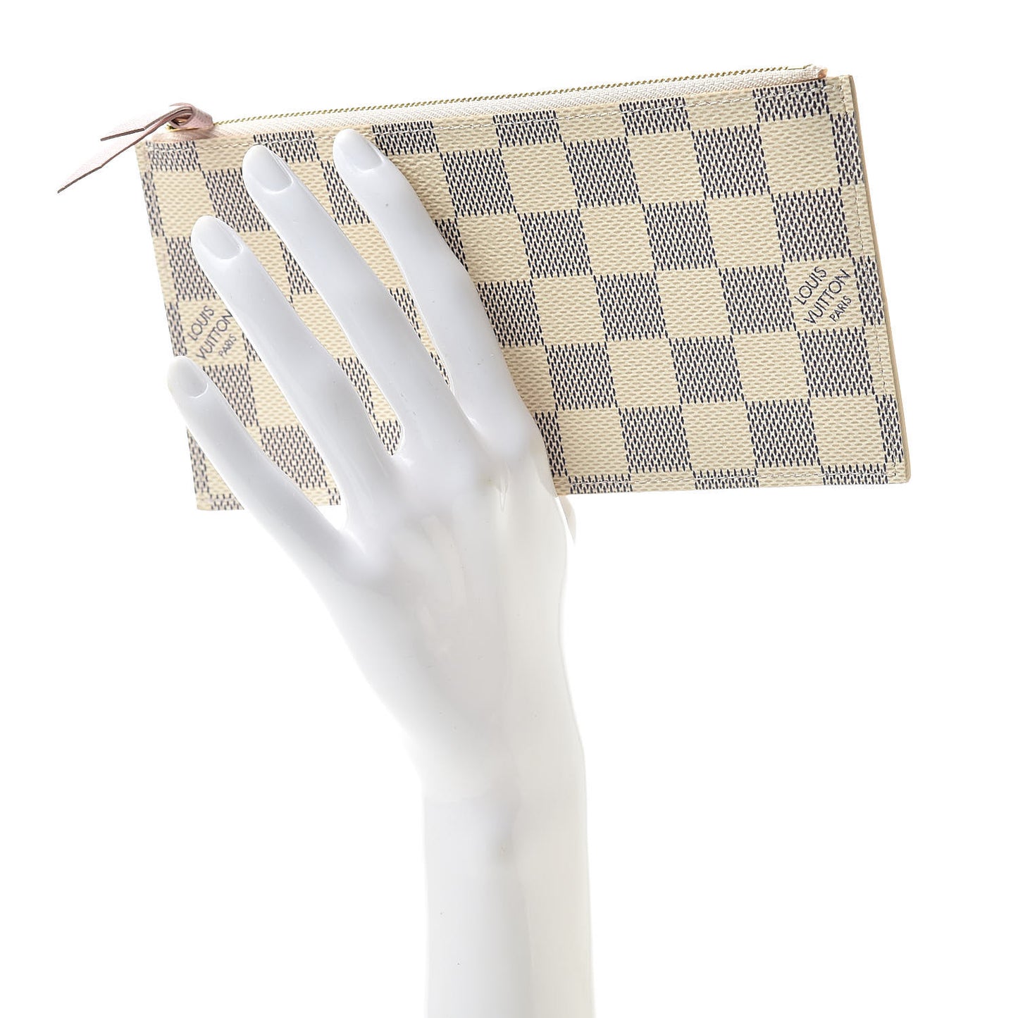 Damier Azur Felicie Chain Wallet Zippered Insert Rose Ballerine