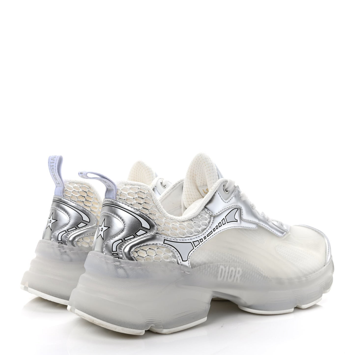 Matte Technical Fabric Mesh Dior Vibe Sneakers 40 White Silver