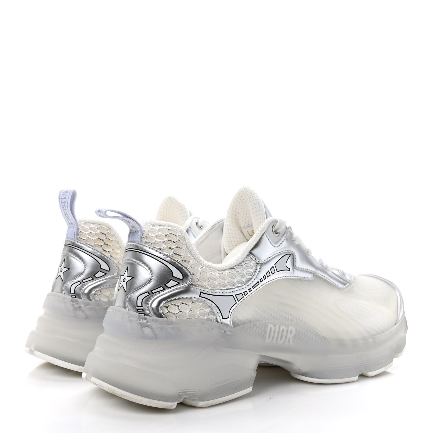 Christian Dior Matte Technical Fabric Mesh Dior Vibe Sneakers 40 White Silver 4 of 9