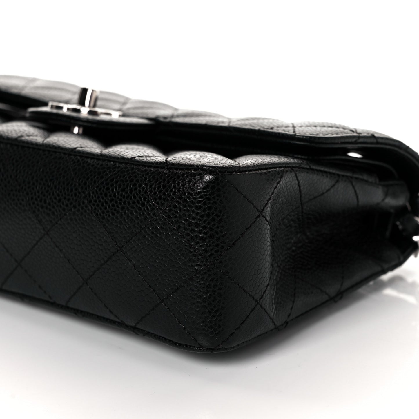 Caviar Quilted Small Double Flap Black