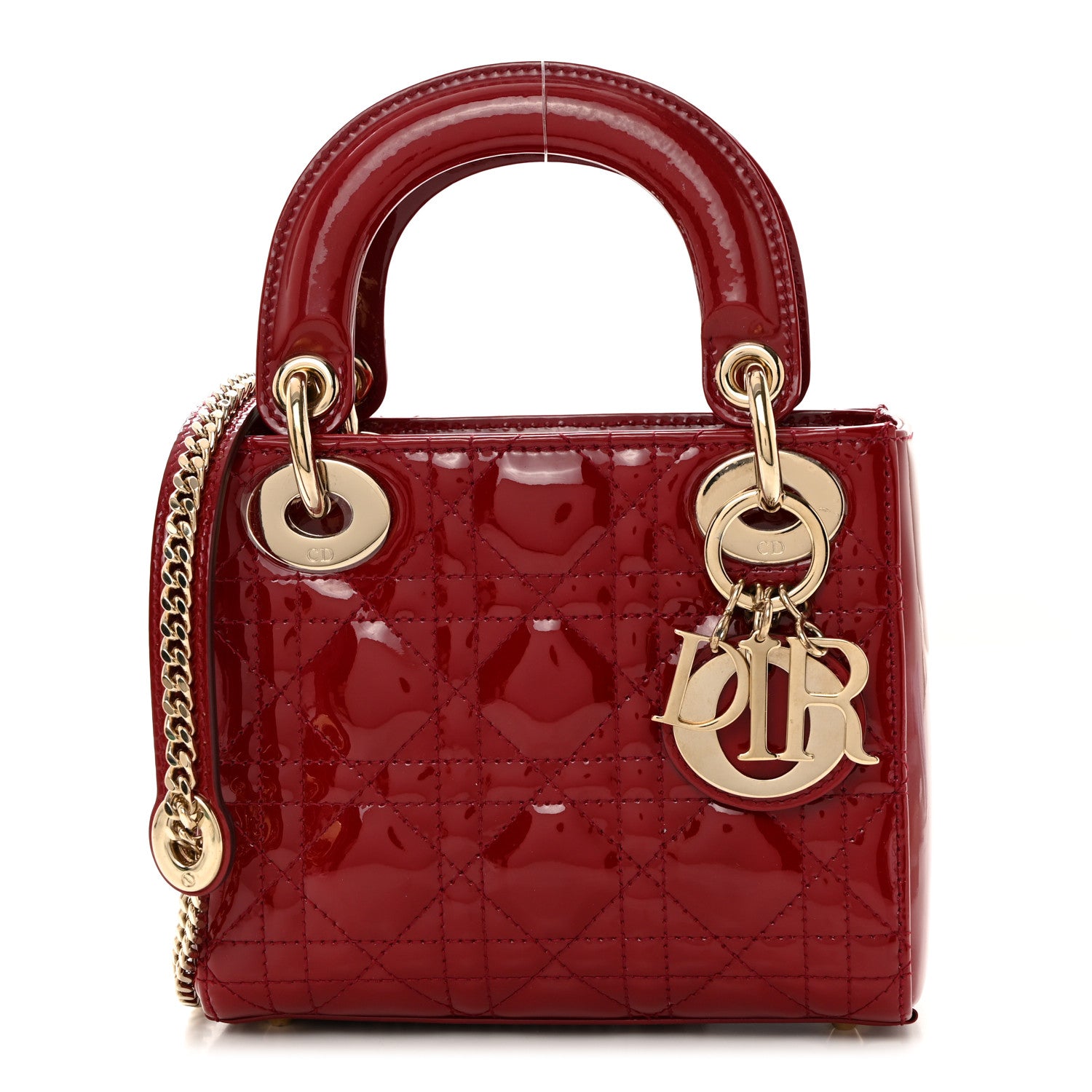 Christian Dior Patent Cannage Mini Lady Dior Red 1 of 10