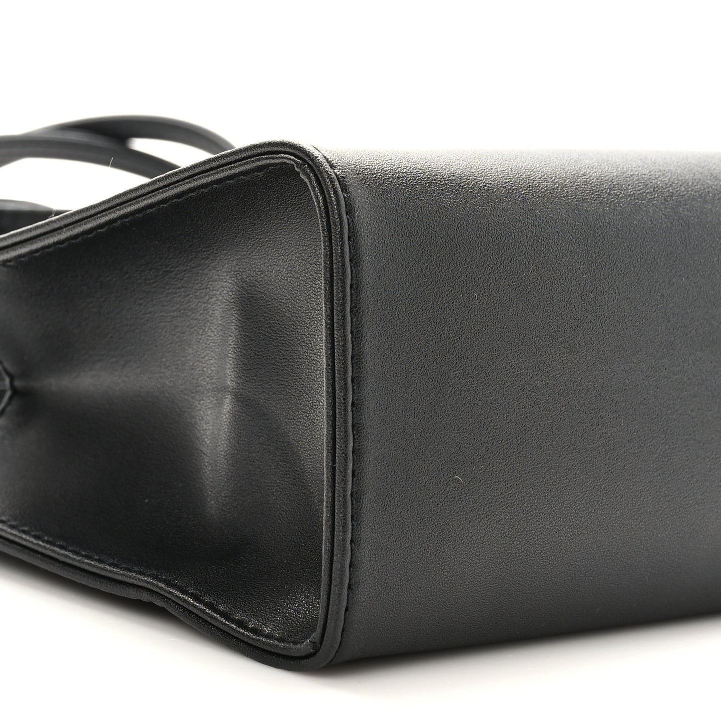 Vegan Leather Small Shopping Bag Black