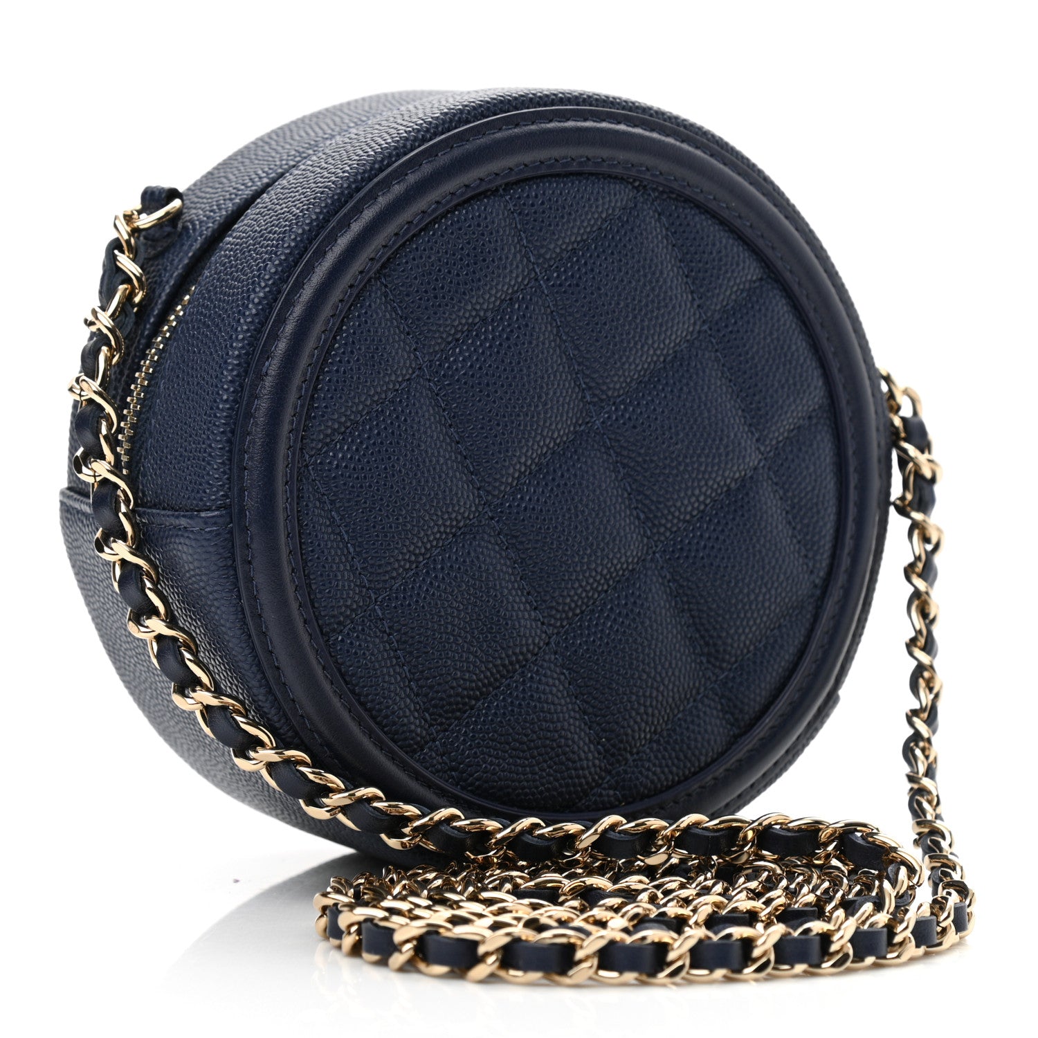 Chanel Caviar Quilted Round Filigree Crossbody Navy 3 of 10
