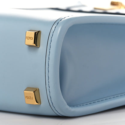Fendi Vitello King Plexiglass Logo Embossed Mini Fendi Sunshine Shopper Tote Azzurro Baby 10 of 10
