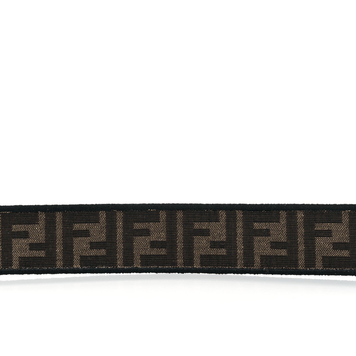 Fendi Fabric Jacquard FF 1974 Logo Threaded Edge Strap You Tobacco Moro Black 6 of 6