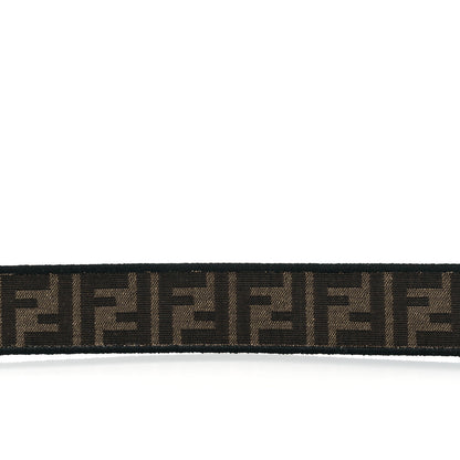 Fendi Fabric Jacquard FF 1974 Logo Threaded Edge Strap You Tobacco Moro Black 6 of 6