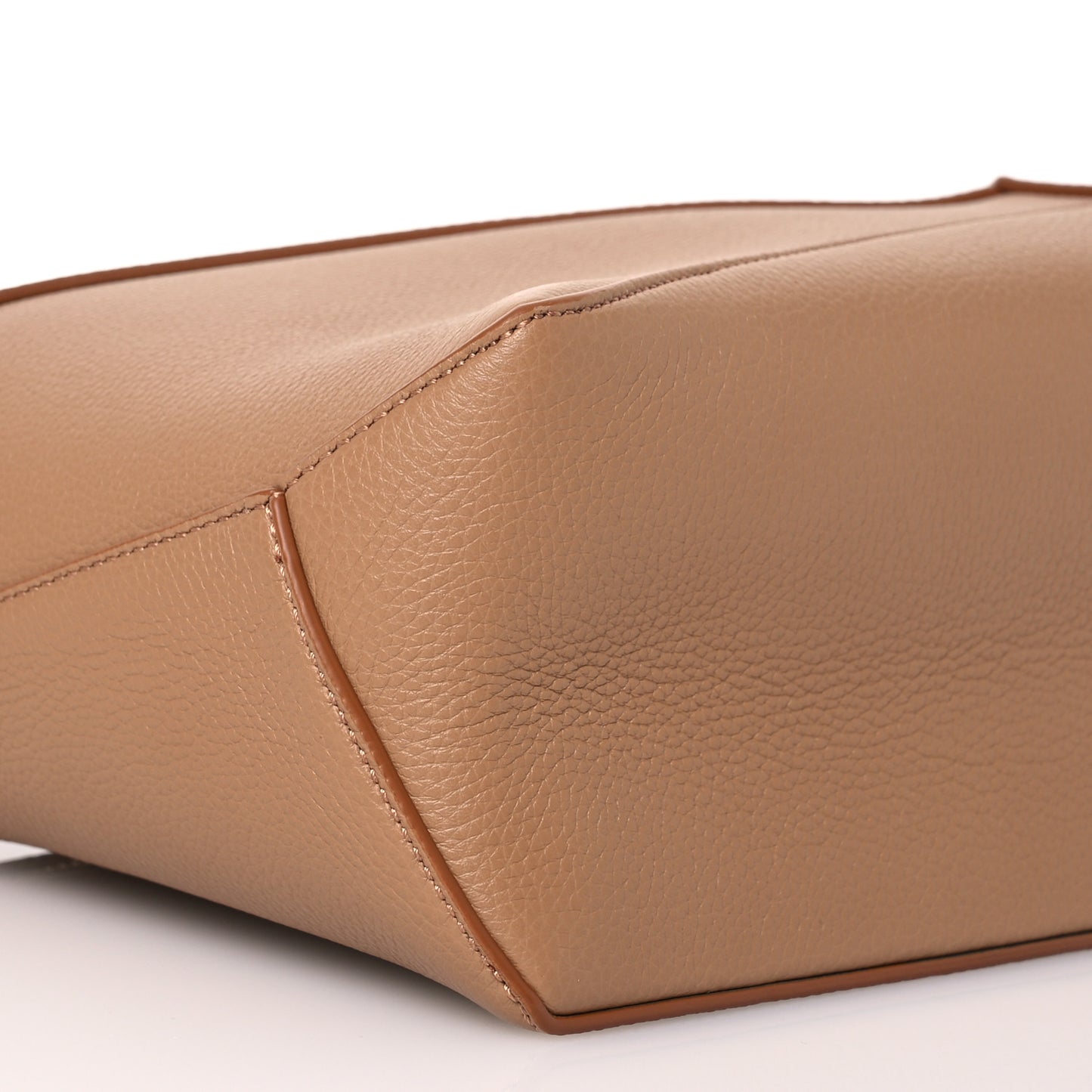 Calfskin Small Puzzle Edge Bag Toffee