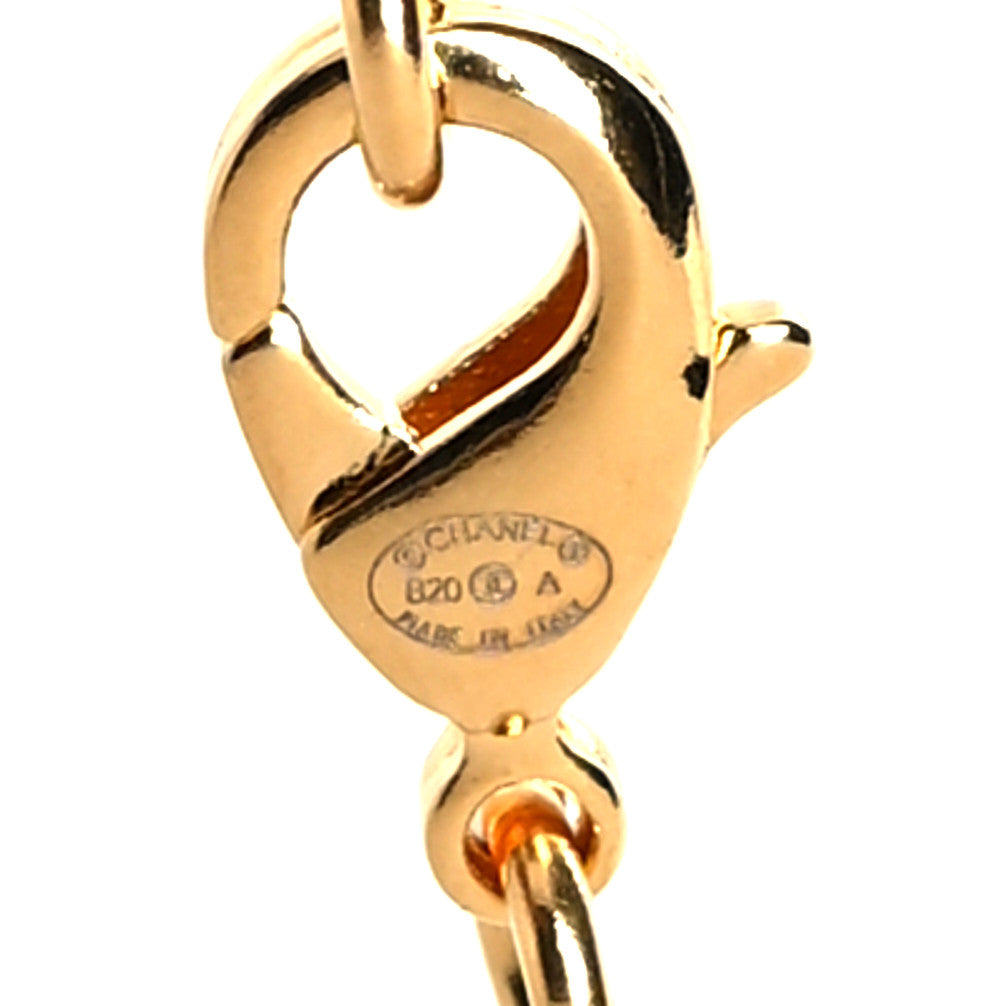 Chanel Metal CC Paris Button Necklace Gold 5 of 5