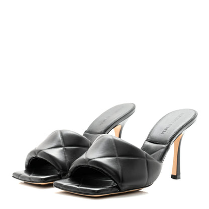 Bottega Veneta Nappa Quilted Rubber Lido Mule Sandals 39 Black 3 of 8
