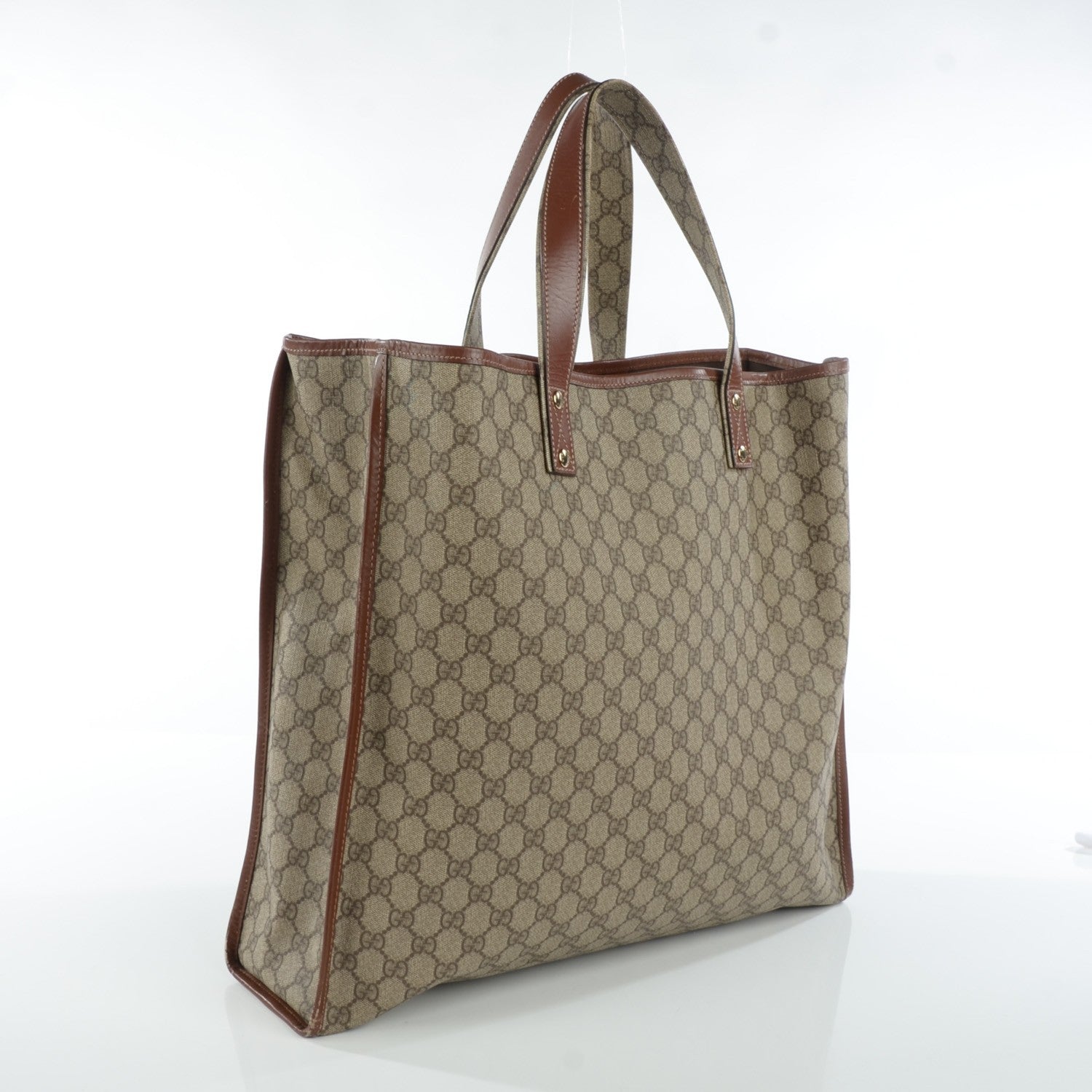 Gucci GG Plus Monogram Large Signature Web Loop Tote Brown 3 of 8