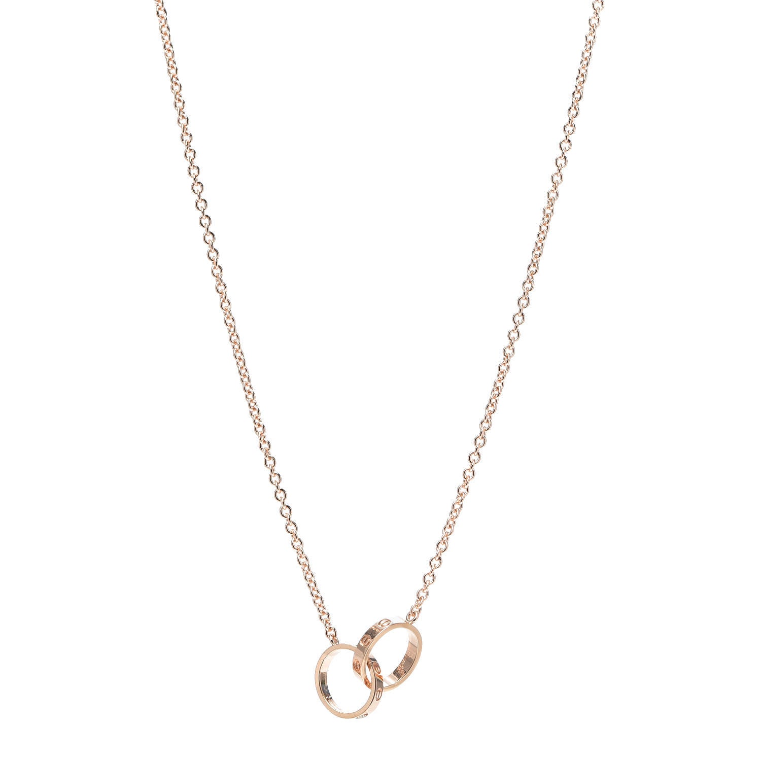 Cartier 18K Pink Gold Interlocking LOVE Necklace 1 of 8