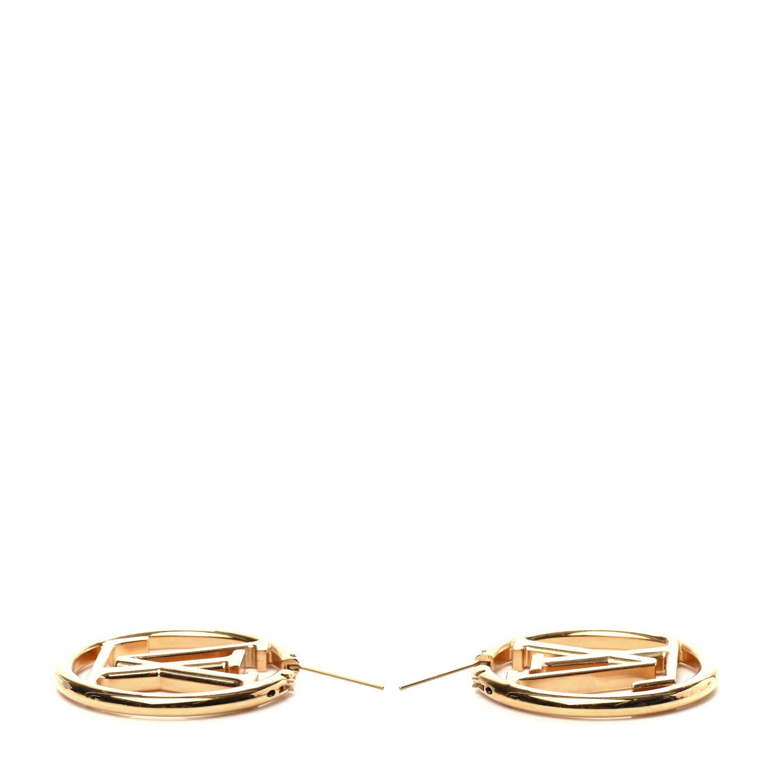 Louis Vuitton Metal Louise Hoop Earrings Gold 3 of 5