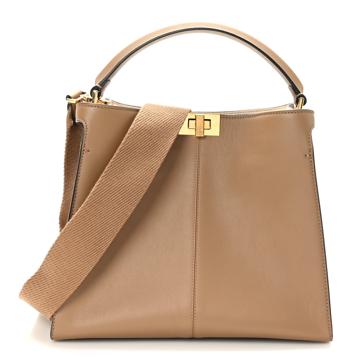 Fendi Vitello Seta Century Medium Peekaboo Mandorlo 1 of 8