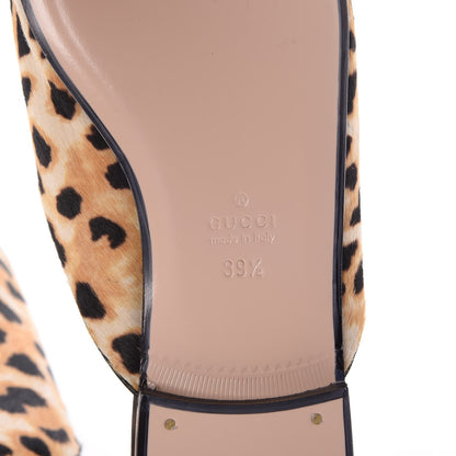 Gucci Calf Hair Leopard Print Womens Princetown Slippers 39.5 Naturale Black 6 of 8