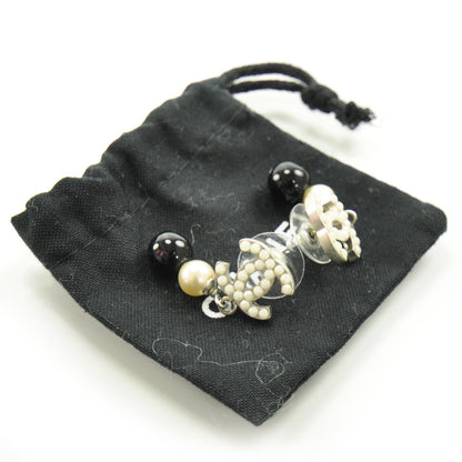 Chanel Pearl CC Dangle Earrings Black 3 of 5