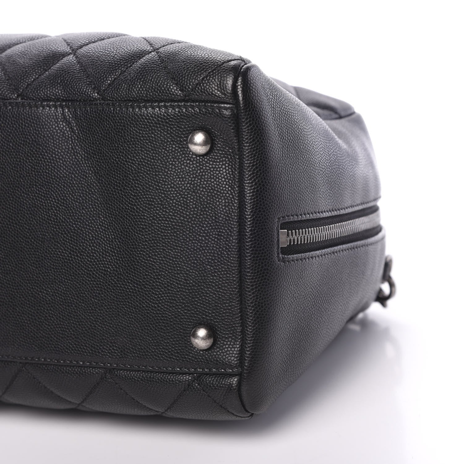Chanel Caviar Quilted Large Coco Handle Bowling Bag Black 9 of 9