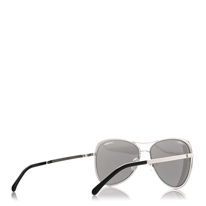 Chanel Mirrored Pilot Summer Sunglasses 4223 Silver 4 of 7