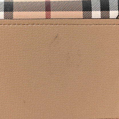 Burberry Grainy Calfskin Haymarket Check Small Reversible Tote Mid Camel 22 of 23