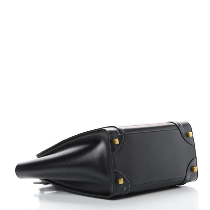 Celine Smooth Calfskin Multicolor Double Stitching Micro Luggage Black 4 of 11