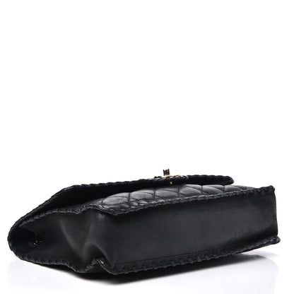 Chanel Suede Calfskin Jumbo Happy Stitch Flap Black 3 of 19