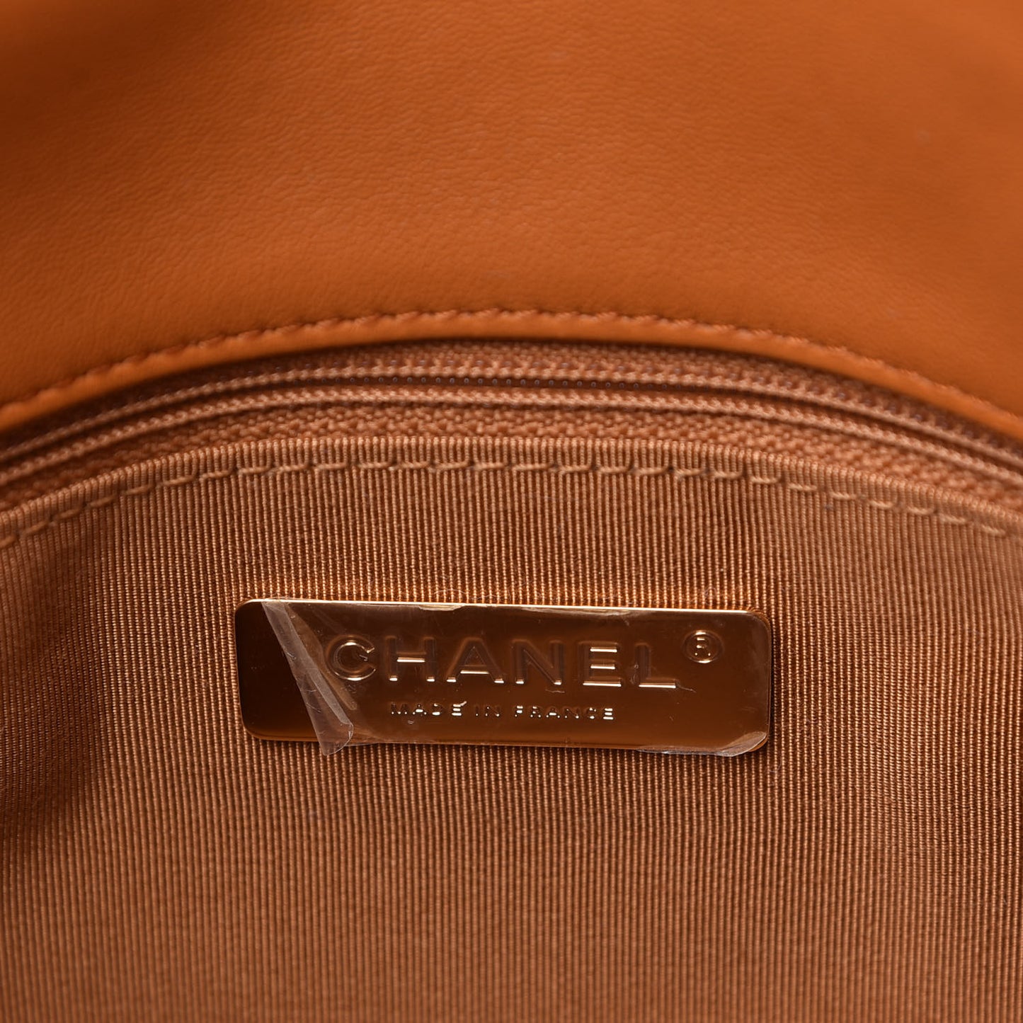 Lambskin Quilted Medium Chanel 19 Flap Light Brown
