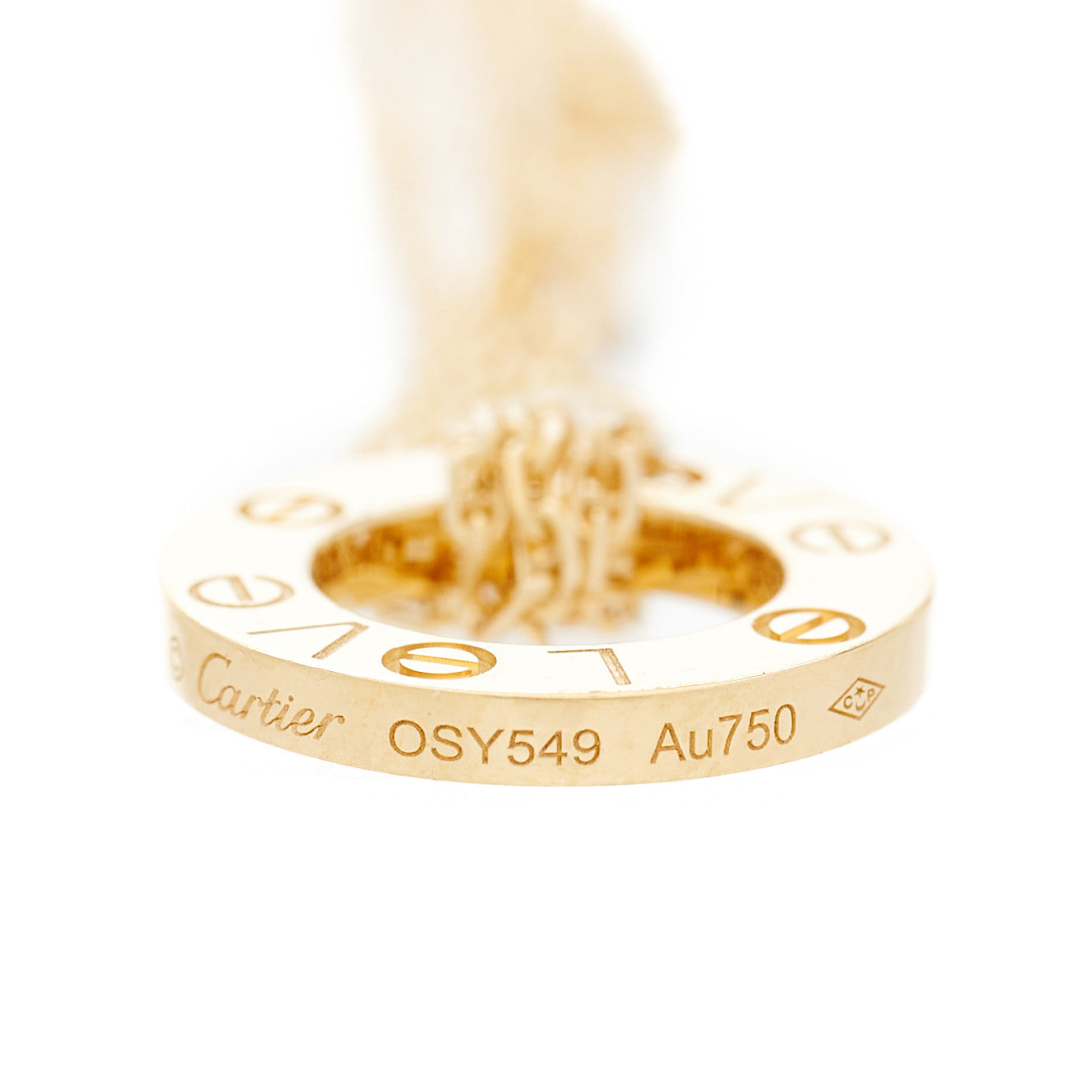 Cartier 18K Yellow Gold 2 Diamond LOVE Necklace 6 of 7