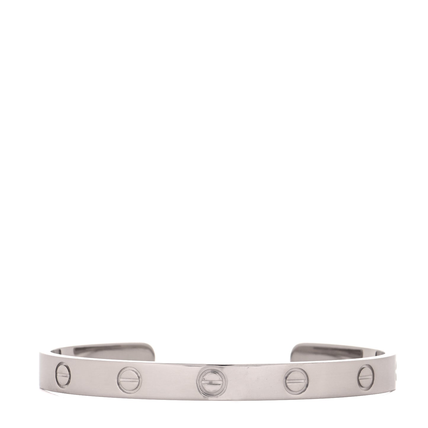 18K White Gold LOVE Cuff Bracelet 17