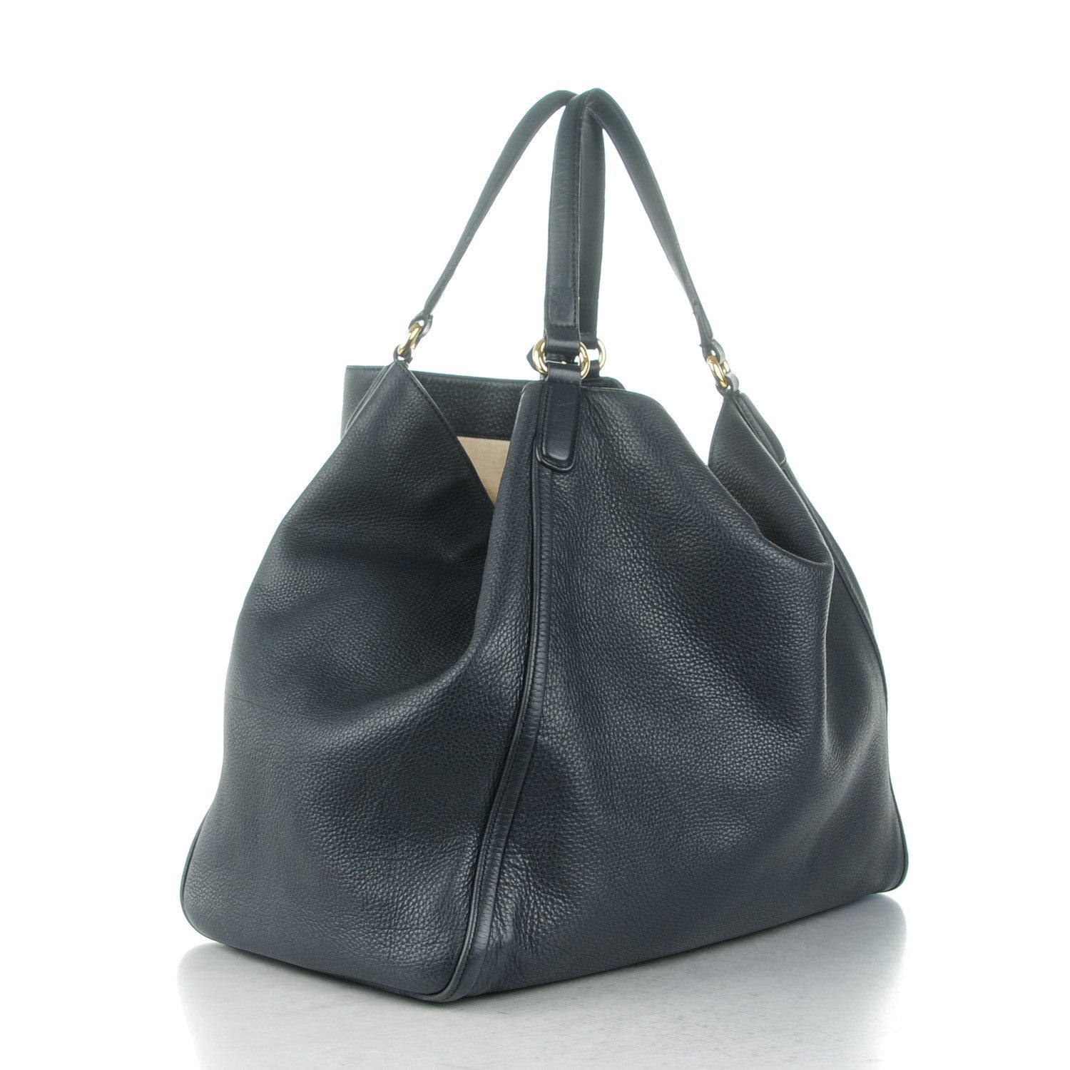 Gucci Pebbled Calfskin Large Soho Shoulder Bag Blue 3 of 11