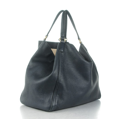 Gucci Pebbled Calfskin Large Soho Shoulder Bag Blue 3 of 11