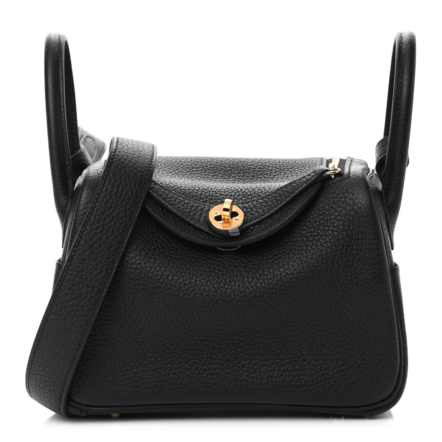 Hermes Taurillon Clemence Mini Lindy 20 Black 1 of 4