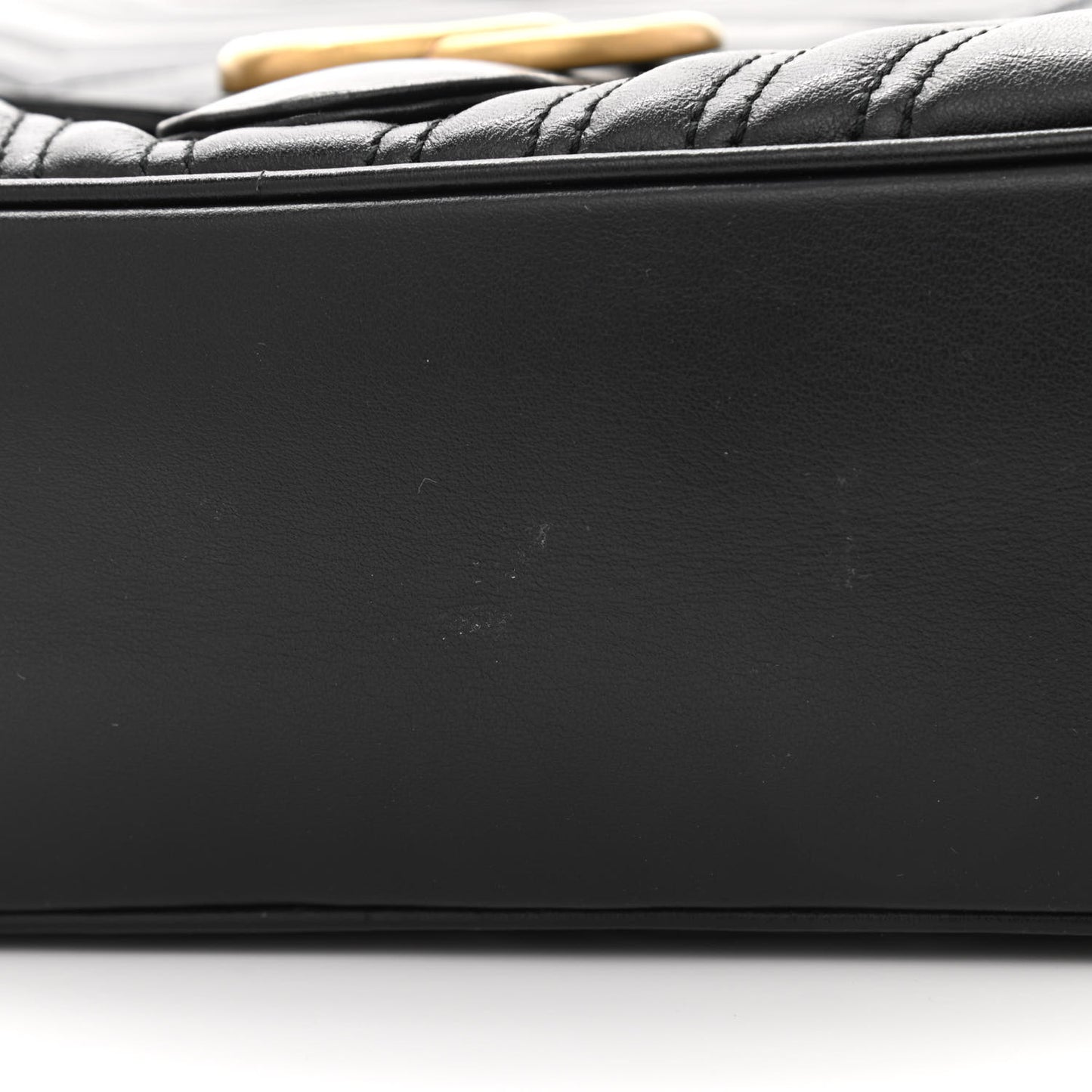 Calfskin Matelasse Sylvie Web Small GG Marmont Top Handle Shoulder Bag Black