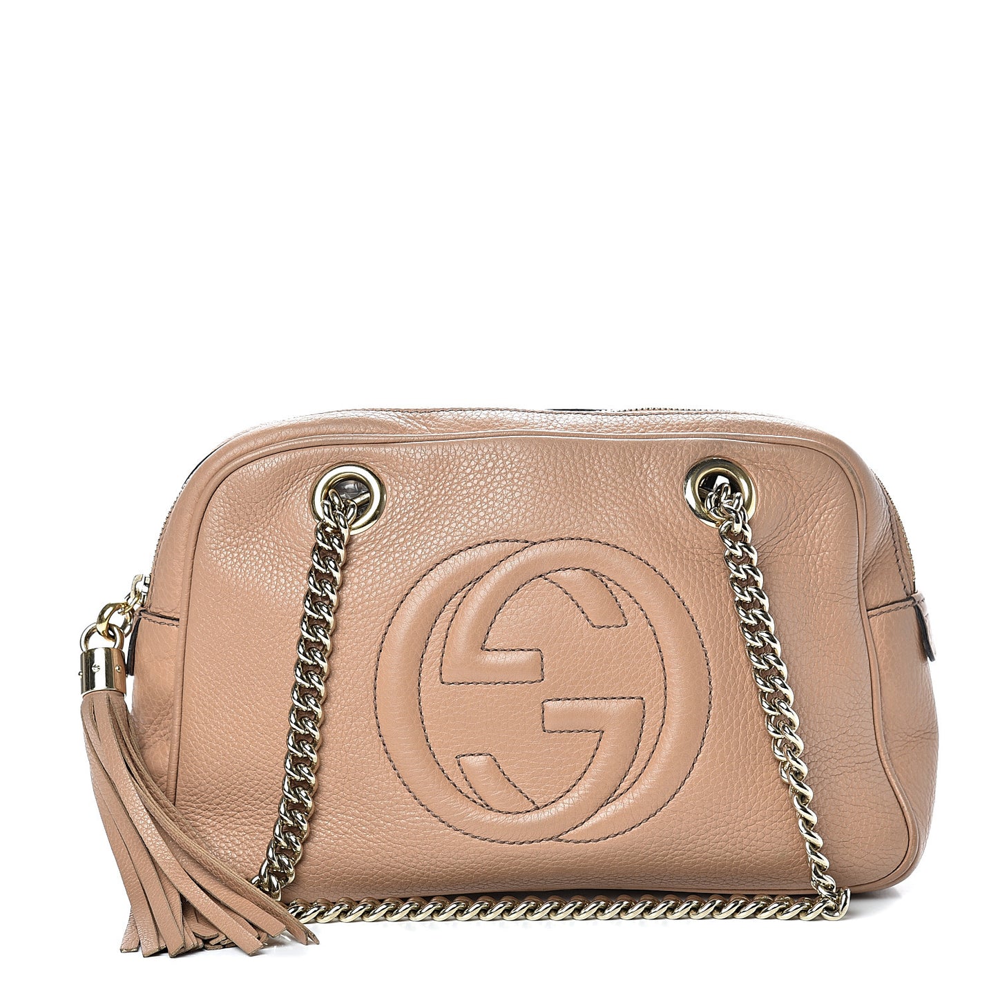 Pebbled Calfskin Small Soho Bowler Camelia