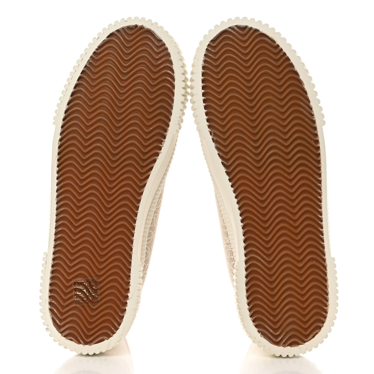 Jacquard Anagram Calfskin High Top Sneakers 38 Natural White