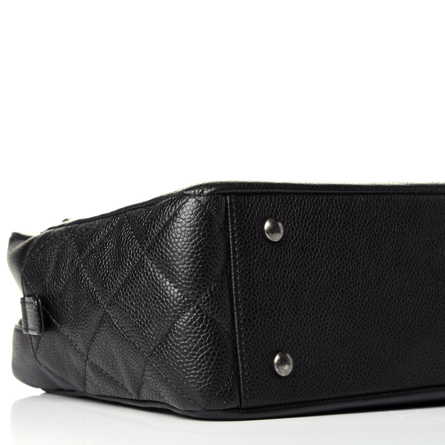 Caviar Quilted Large Coco Camera Case Black