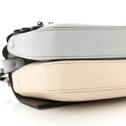 Fendi Vitello Dolce F is Fendi Flowers and Bows Scalloped Micro Double Baguette Grigio Perla Camelia 9 of 11