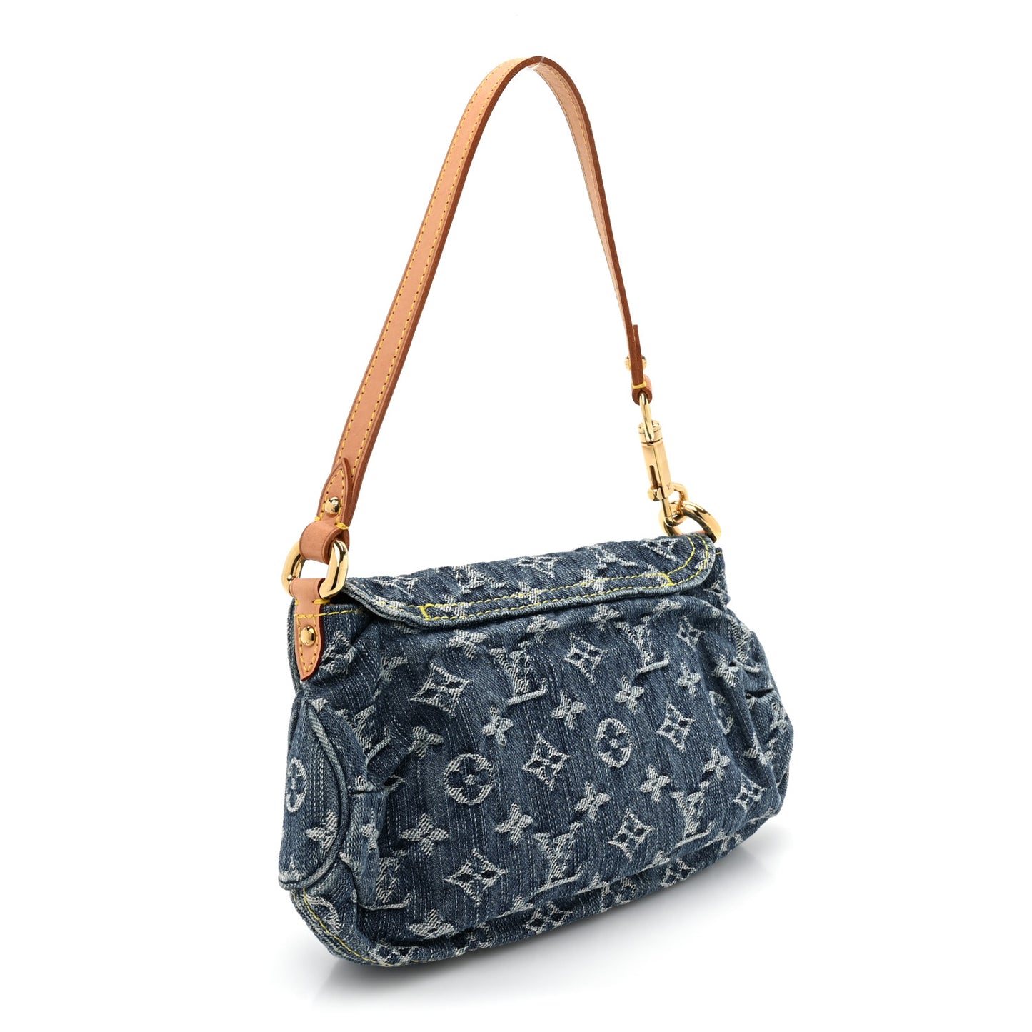 Monogram Denim Mini Pleaty Blue
