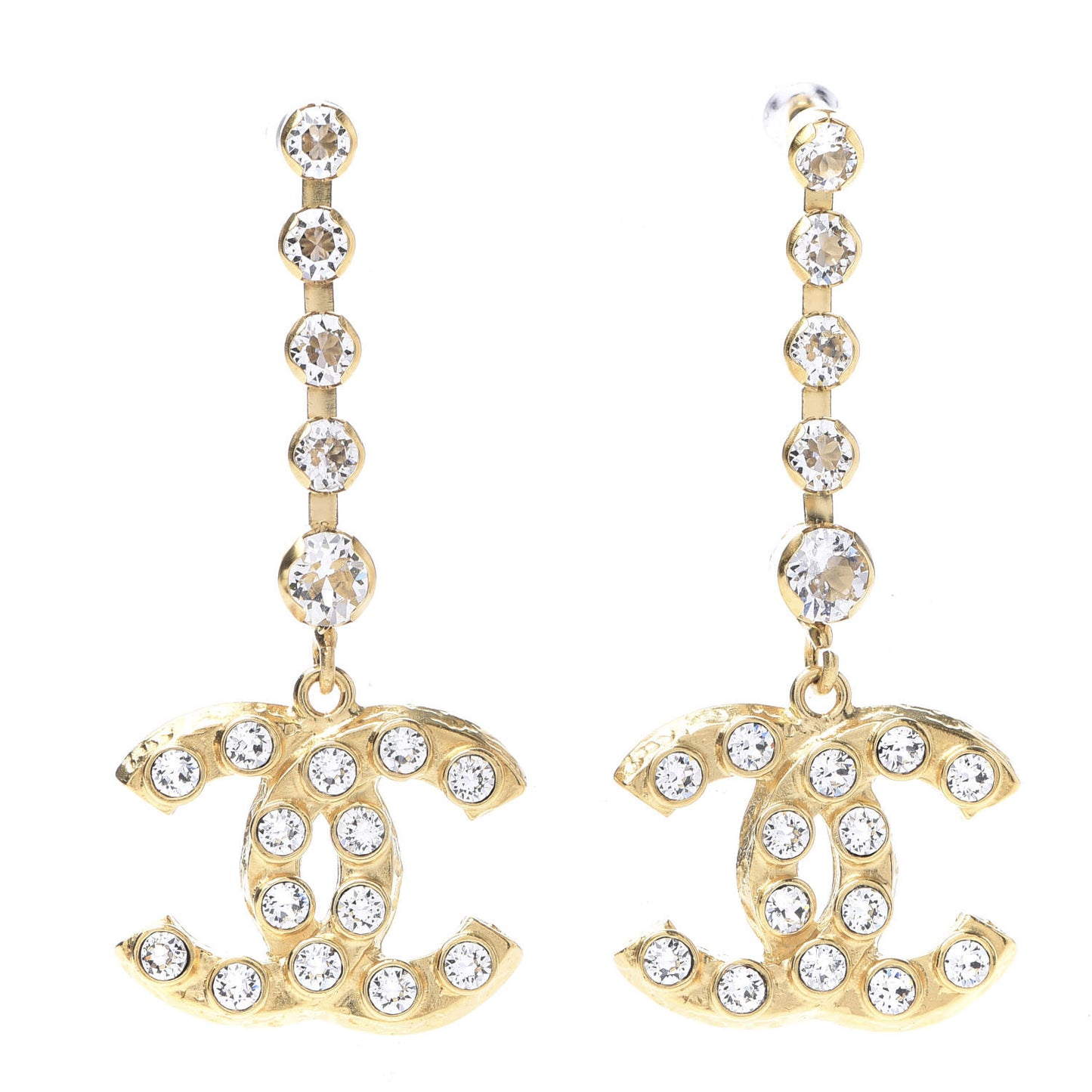 CC Crystal Drop Earrings Gold